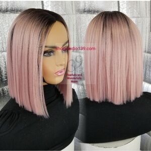 Rose gold lace part wig